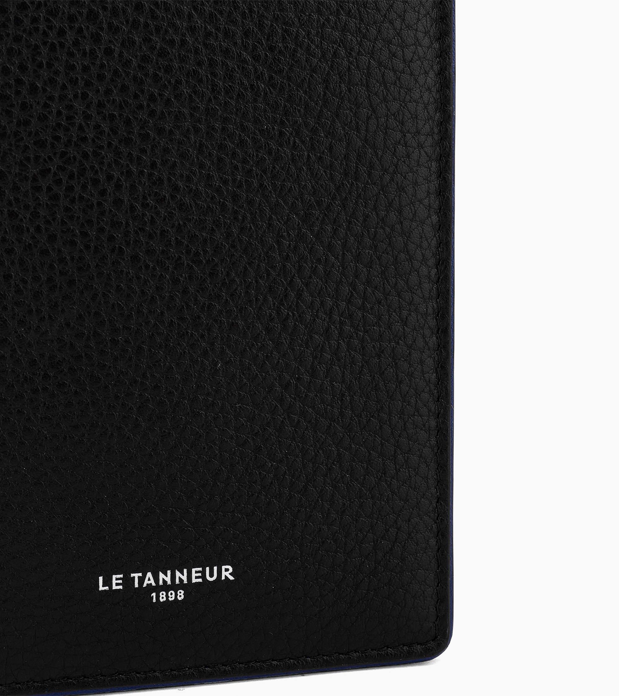 Cartera vertical de piel texturizada Augustin con monedero de cremallera