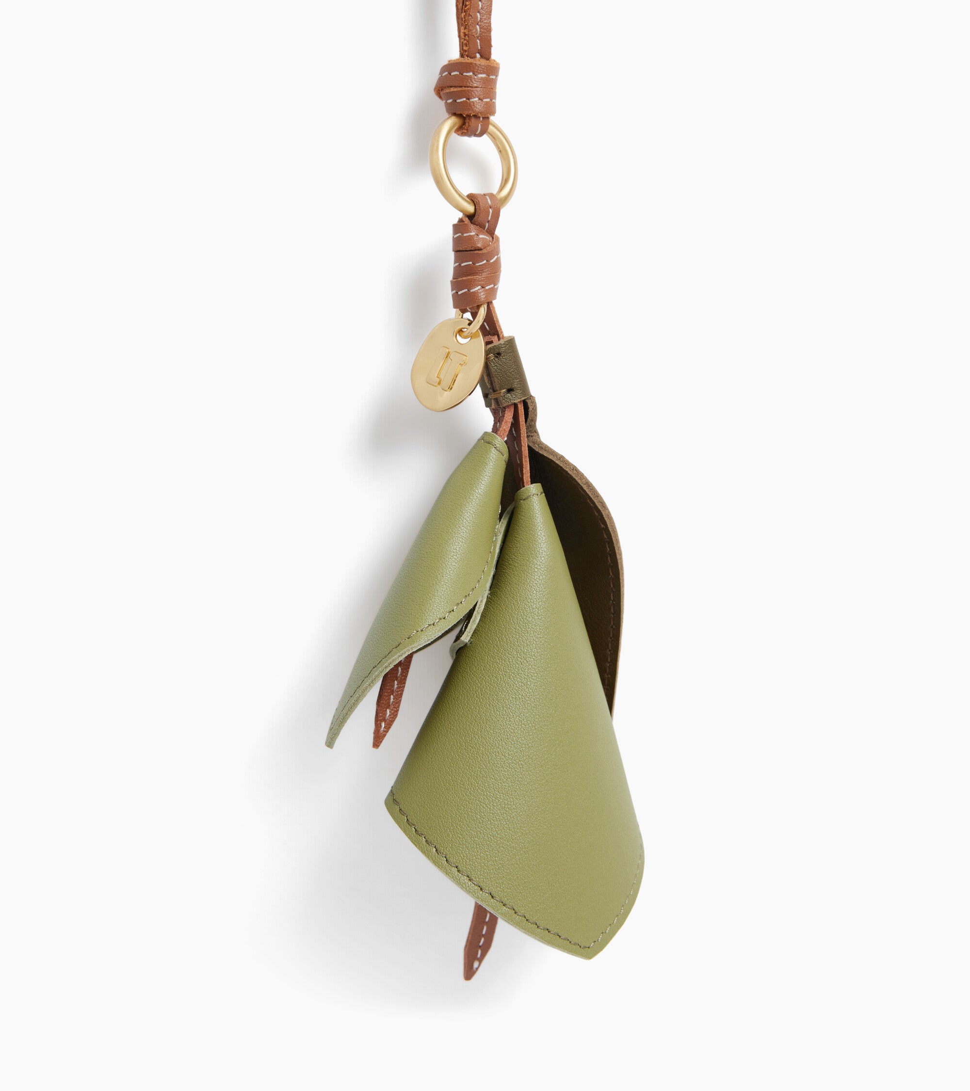 Grained leather flower charms