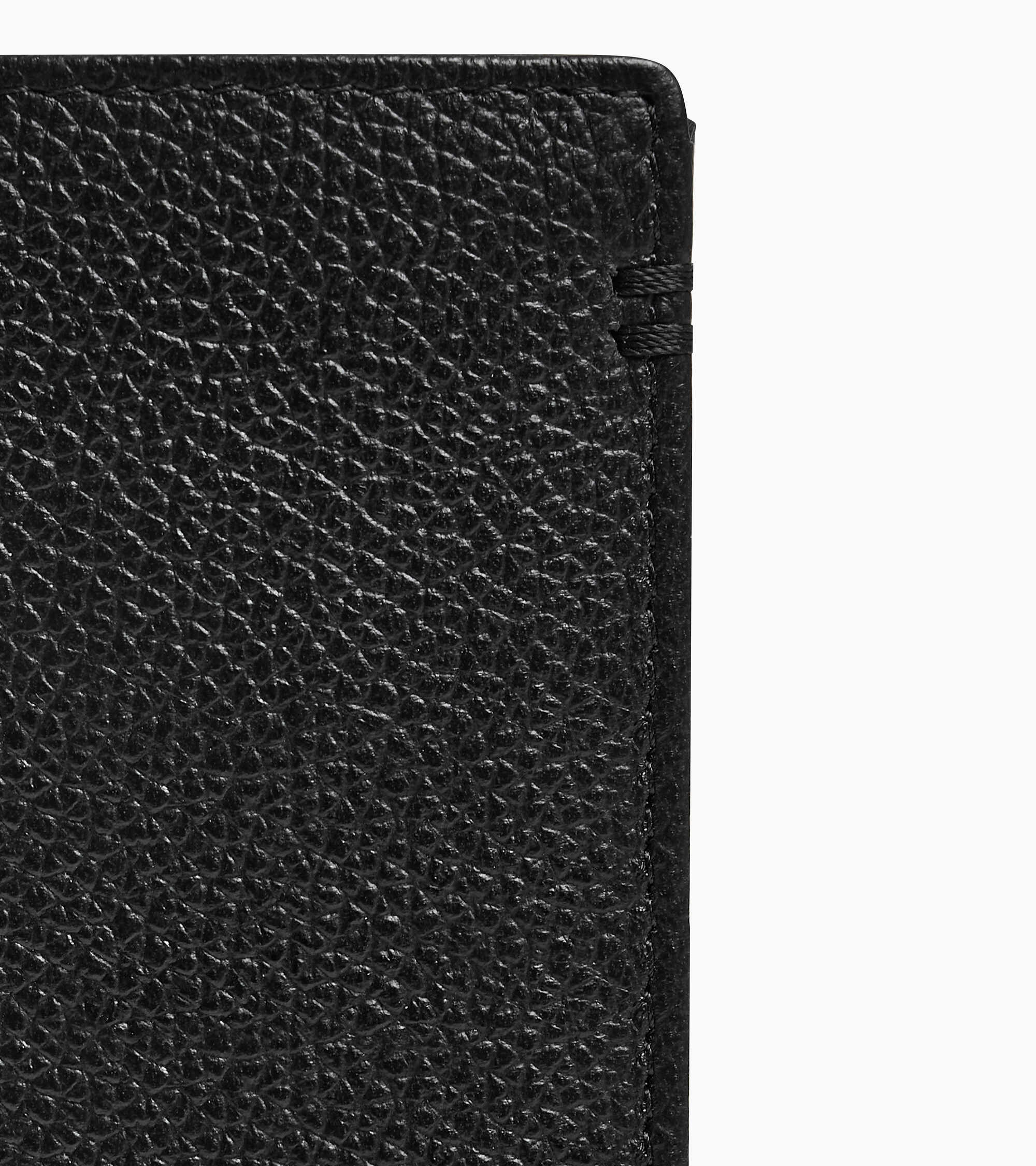 Cartera vertical grande de dos secciones con cremallera Lucien de piel granulada