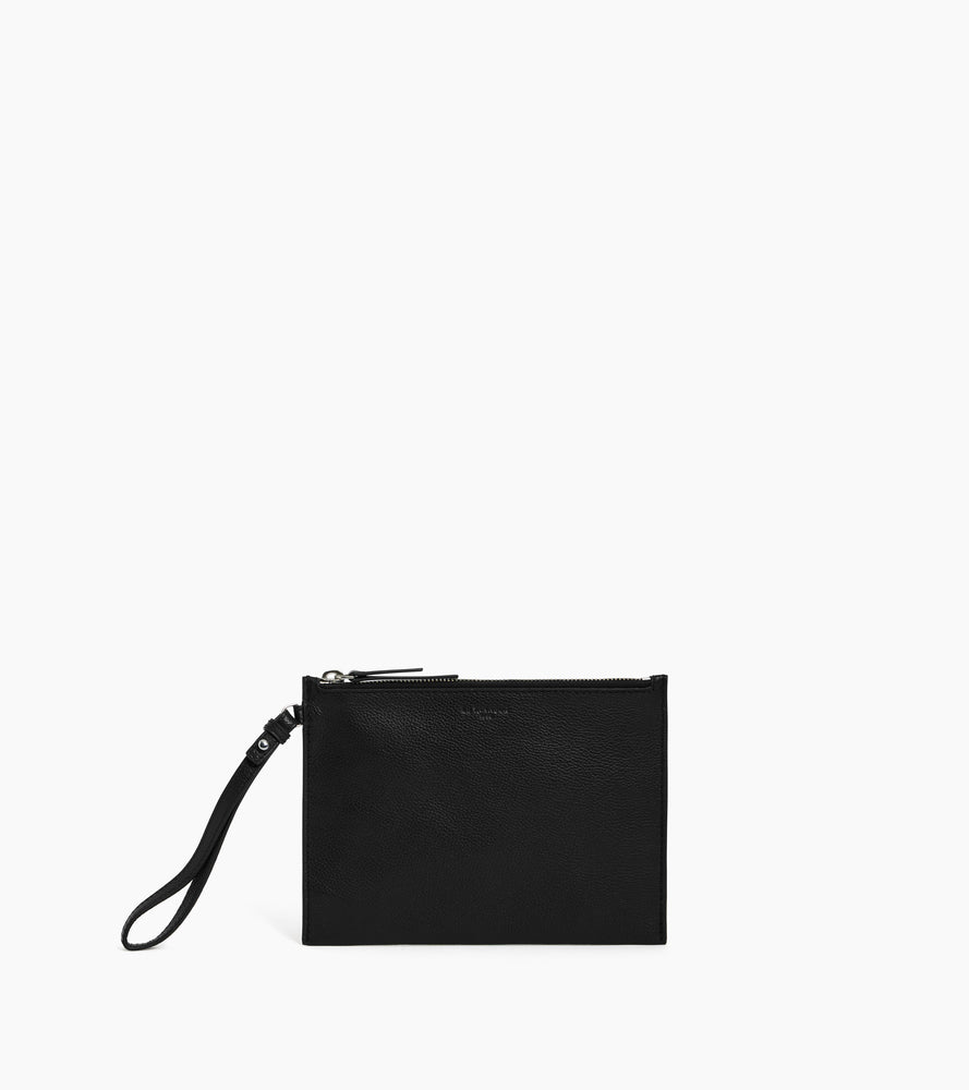 Bolso de mano con cremallera y correa de piel texturizada