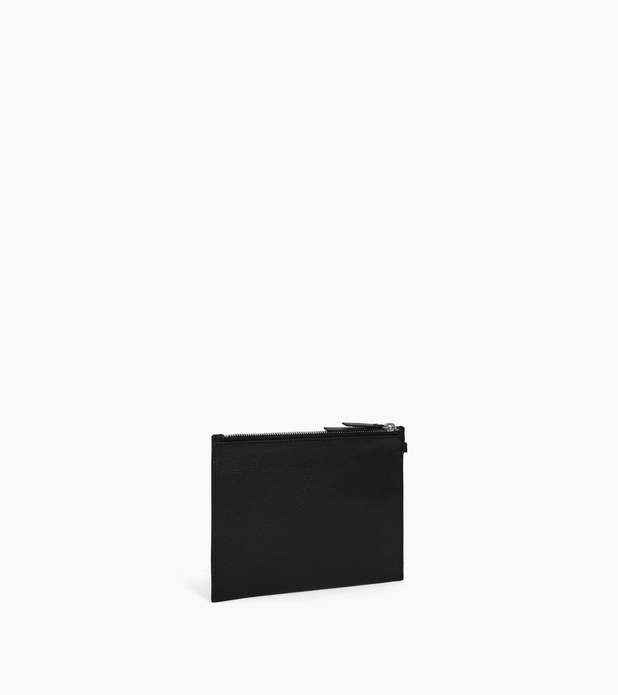 Bolso de mano con cremallera y correa de piel texturizada