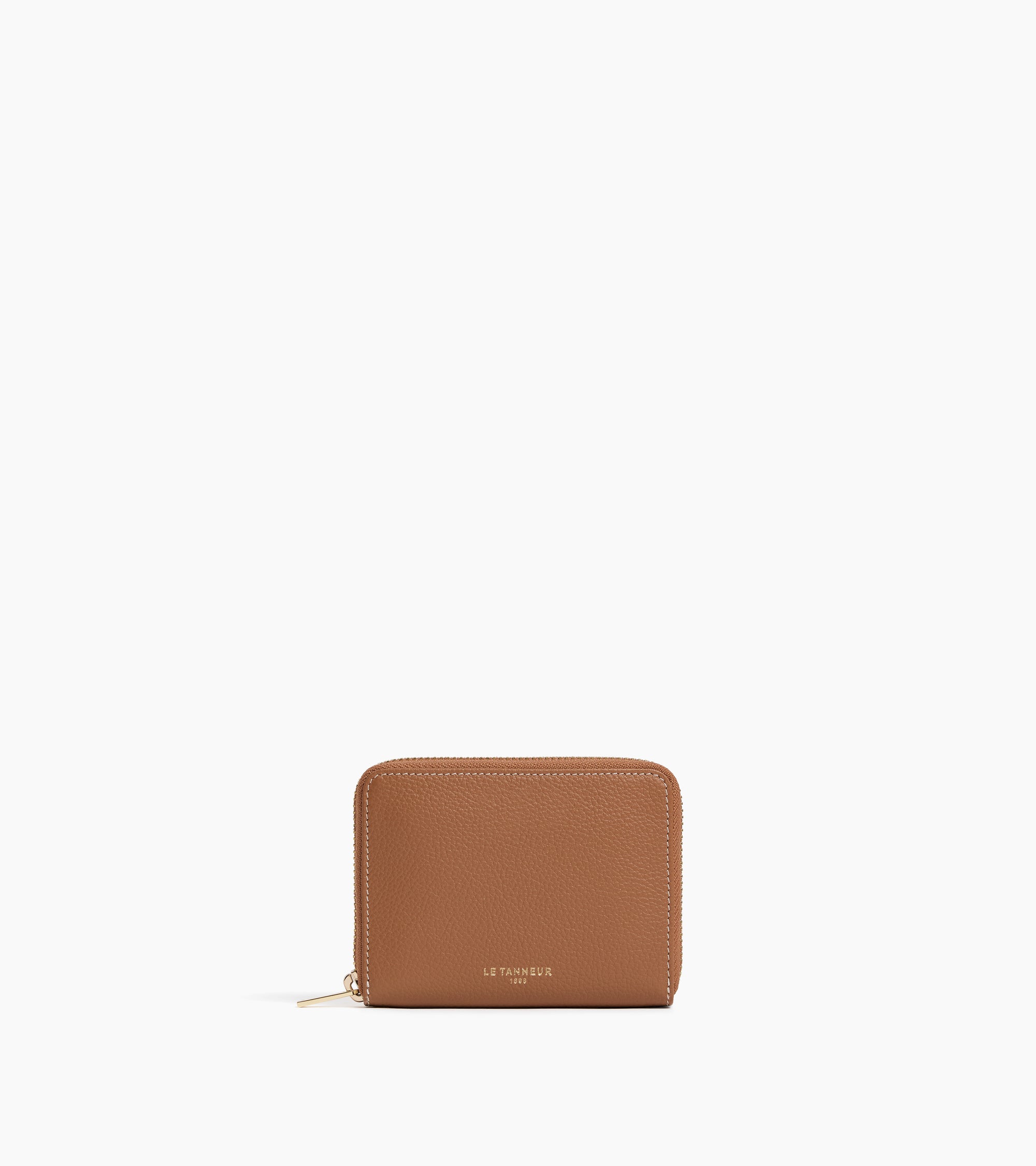 Porte monnaie zippé avec porte cartes amovible Albertine en cuir grainé