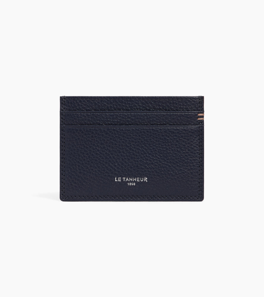 Porte cartes en cuir grainé
