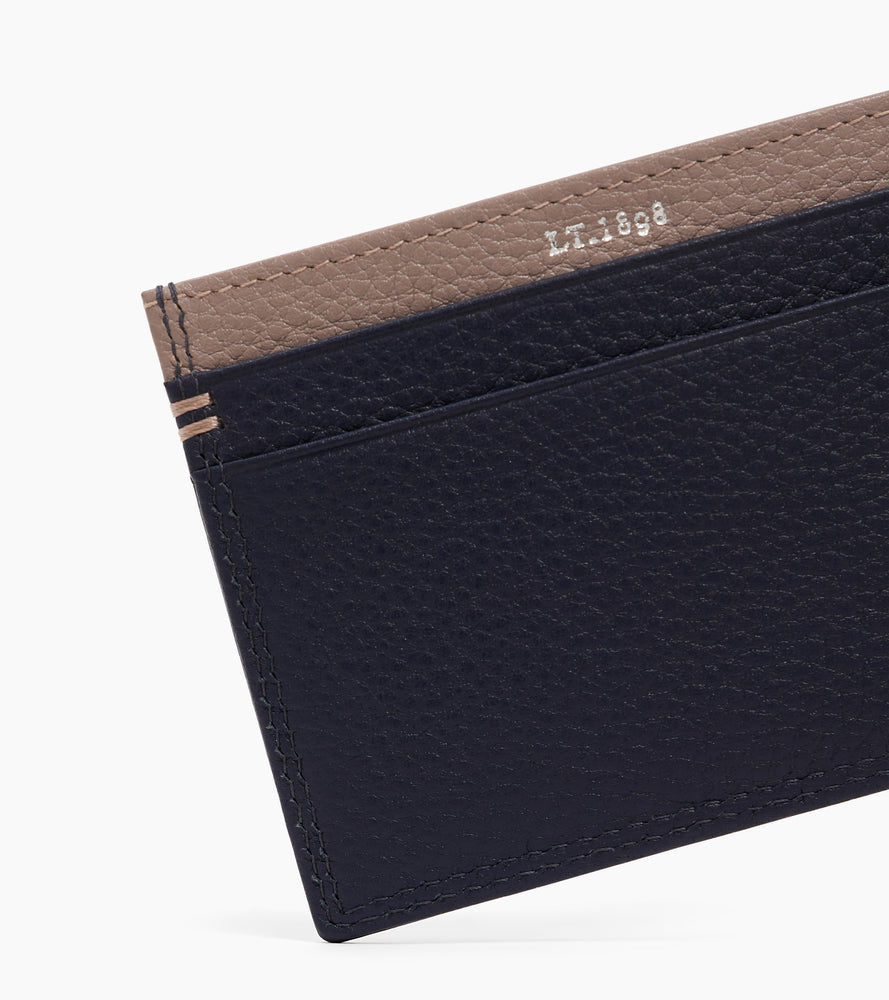 Porte cartes en cuir grainé