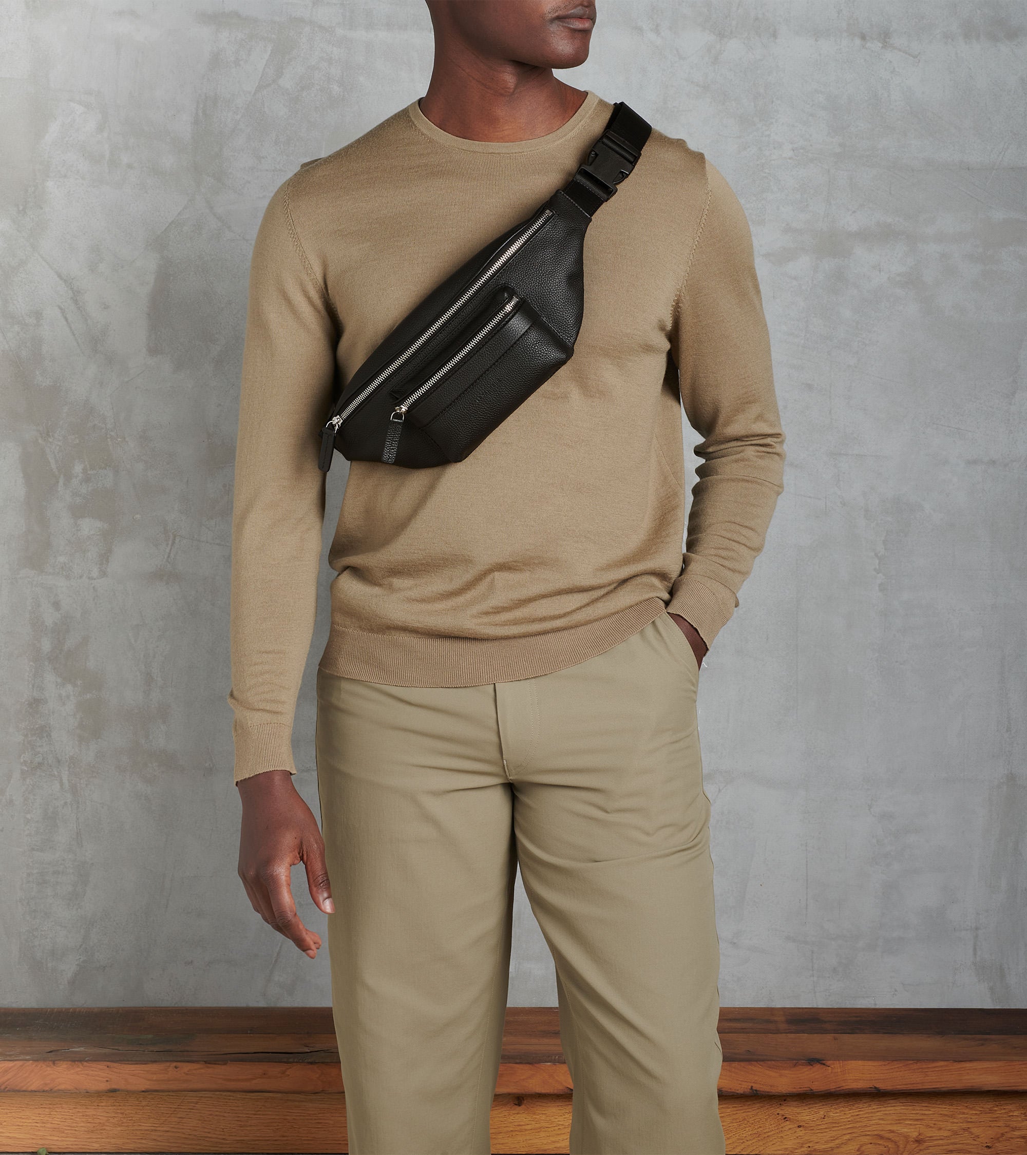 Gürteltasche Charles aus genarbtem Leder