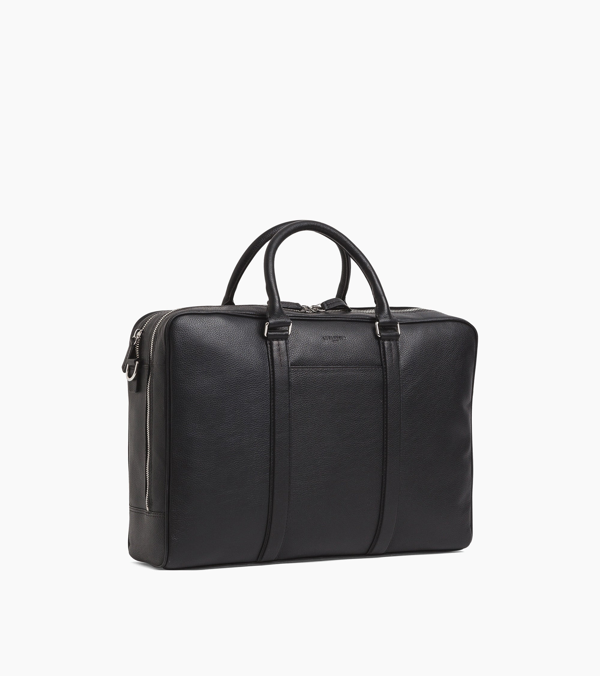 Porte documents  17" Charles en cuir grainé 2 poches zippées