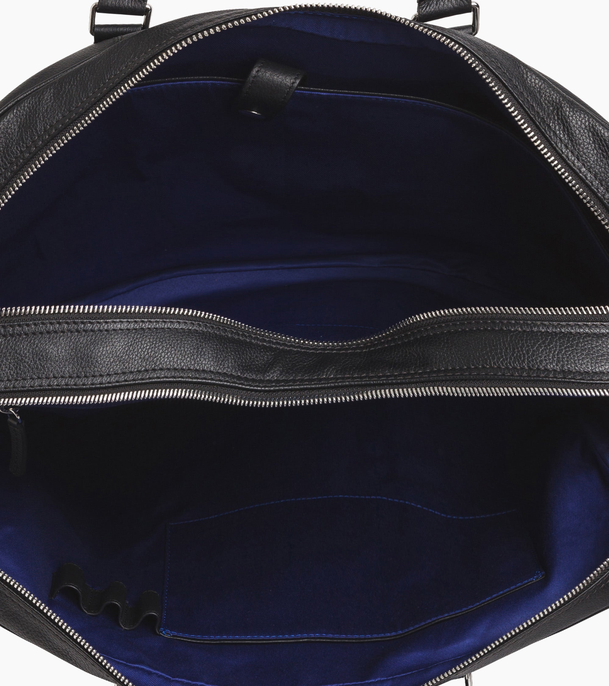 Porte documents  17" Charles en cuir grainé 2 poches zippées