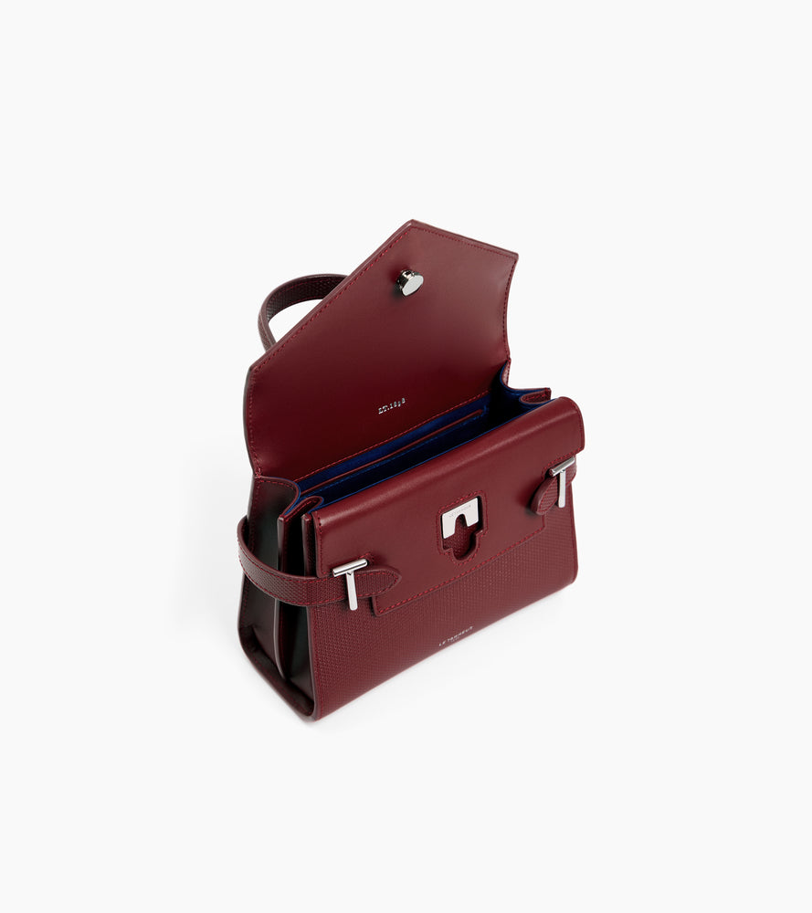 Kleine Handtasche mit Doppelklappe aus T-Signaturleder