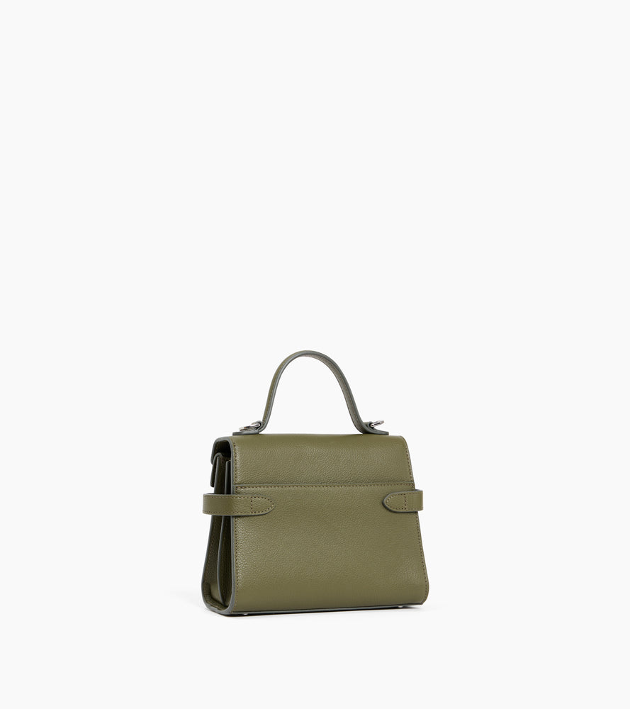Kleine Handtasche Emilie aus genarbtem Leder mit Doppelklappe