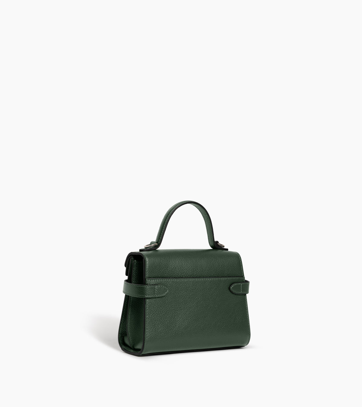 Petit sac à main double rabat Emilie en cuir grainé