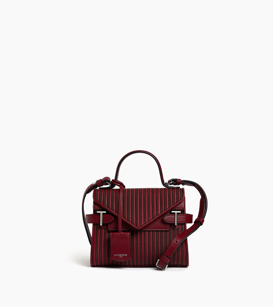 Pequeño bolso Emilie de doble solapa en cuero trenzado