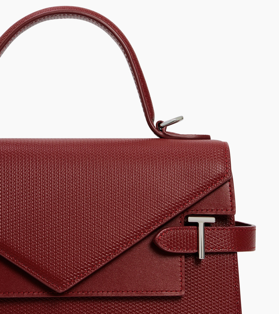 Mittelgroße Handtasche Emilie aus T-Signaturleder mit Doppelklappe