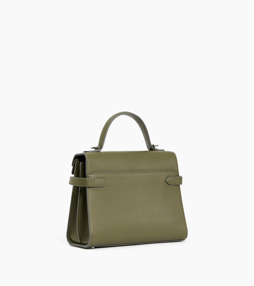 Mittelgroße Handtasche Emilie aus genarbtem Leder mit Doppelklappe