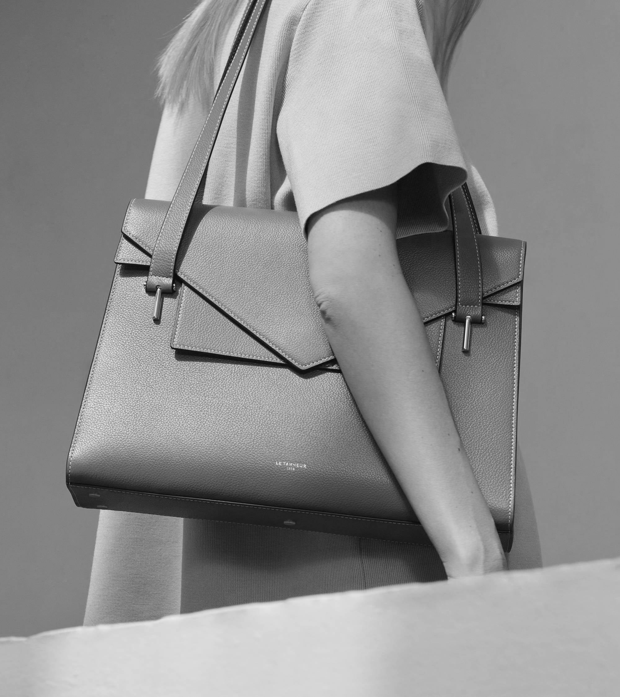 Emilie double flap grained leather document holder