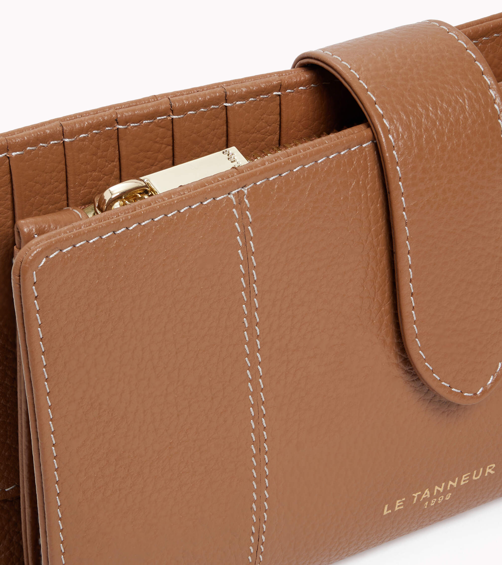 Grand portefeuille Marguerite en cuir grainé