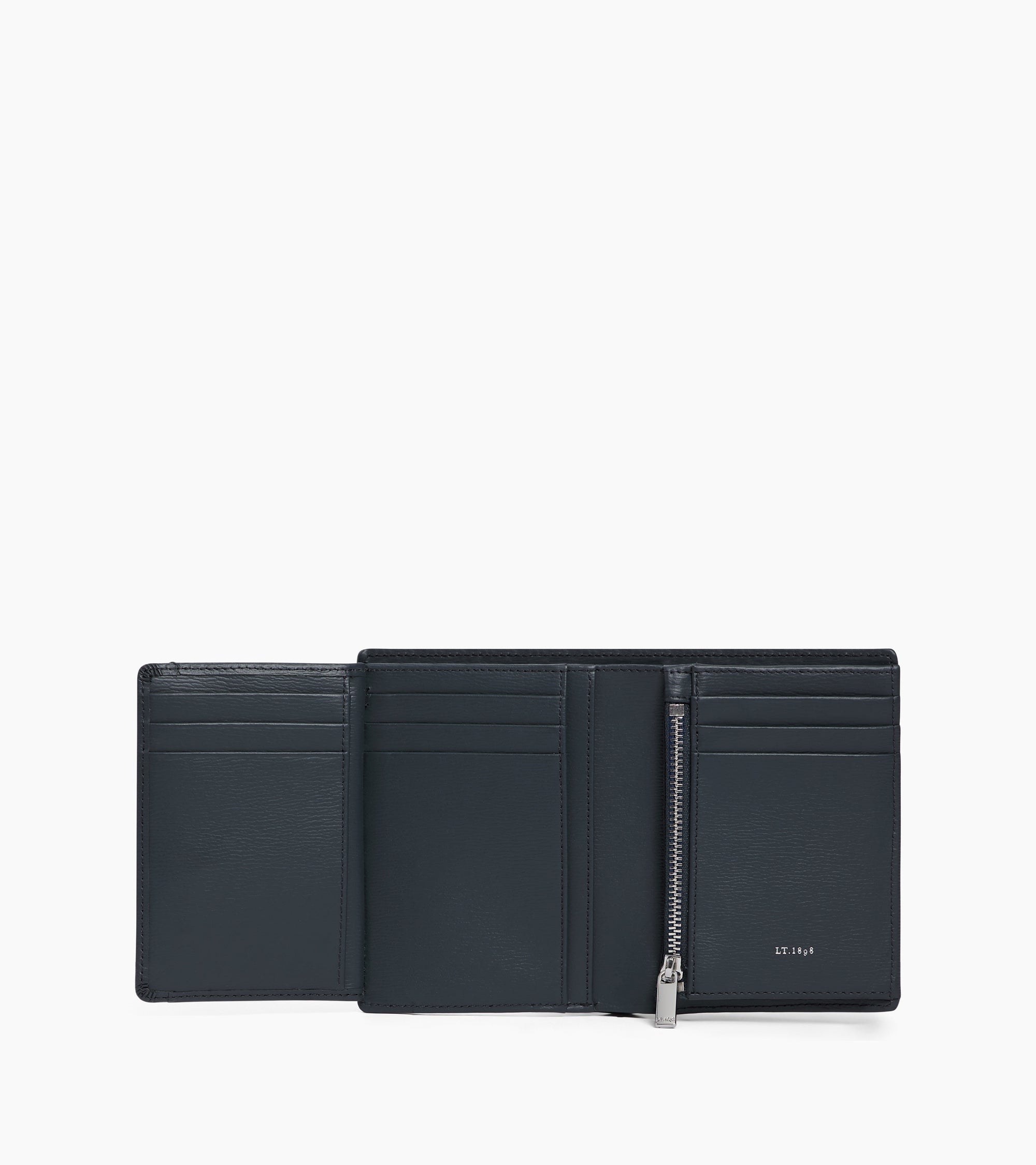 Grand portefeuille vertical zippé 2 volets Lucien en cuir liégé