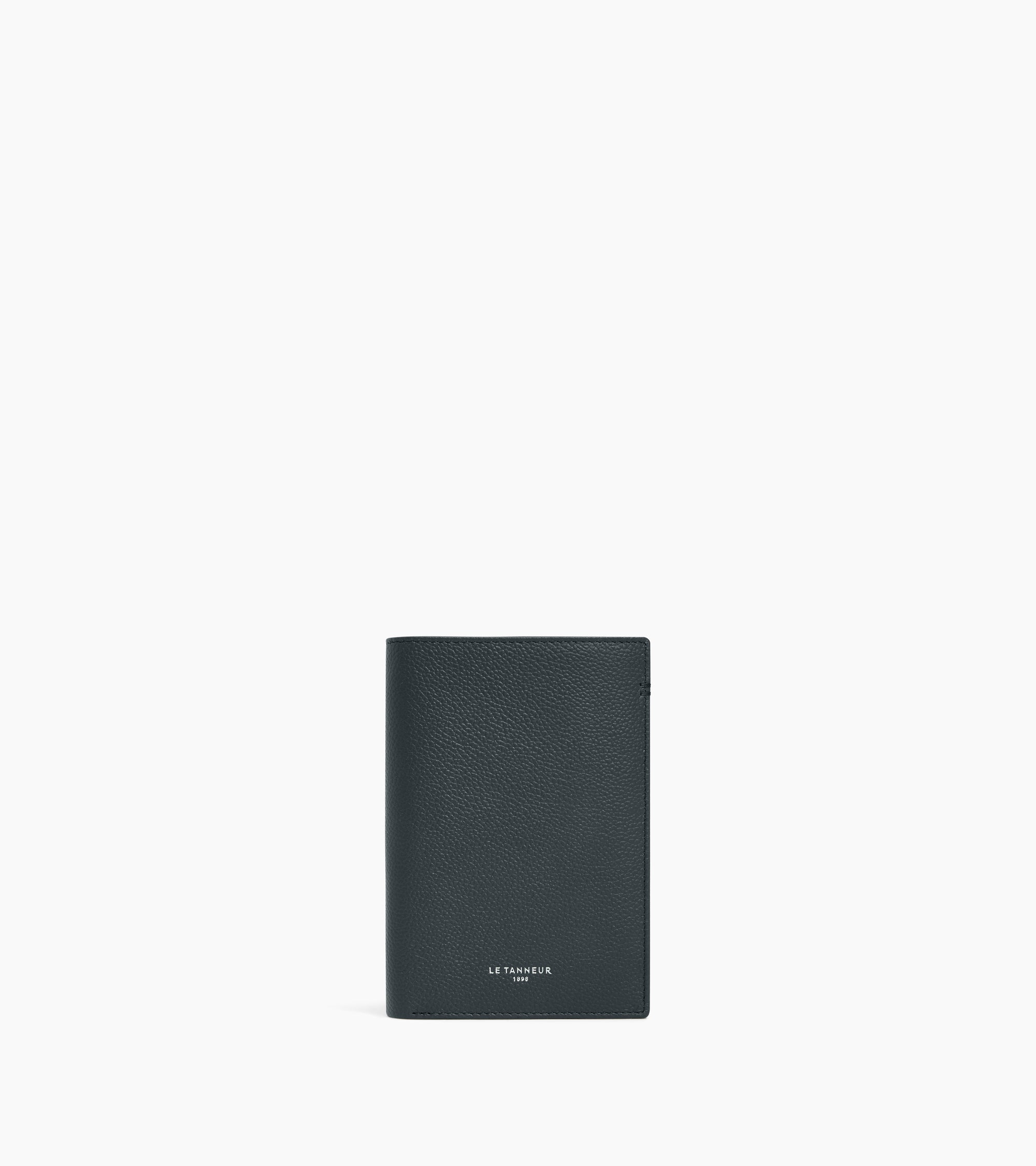 Lucien グレインレザー ファスナー付き ミディアム 縦型 二つ折り財布