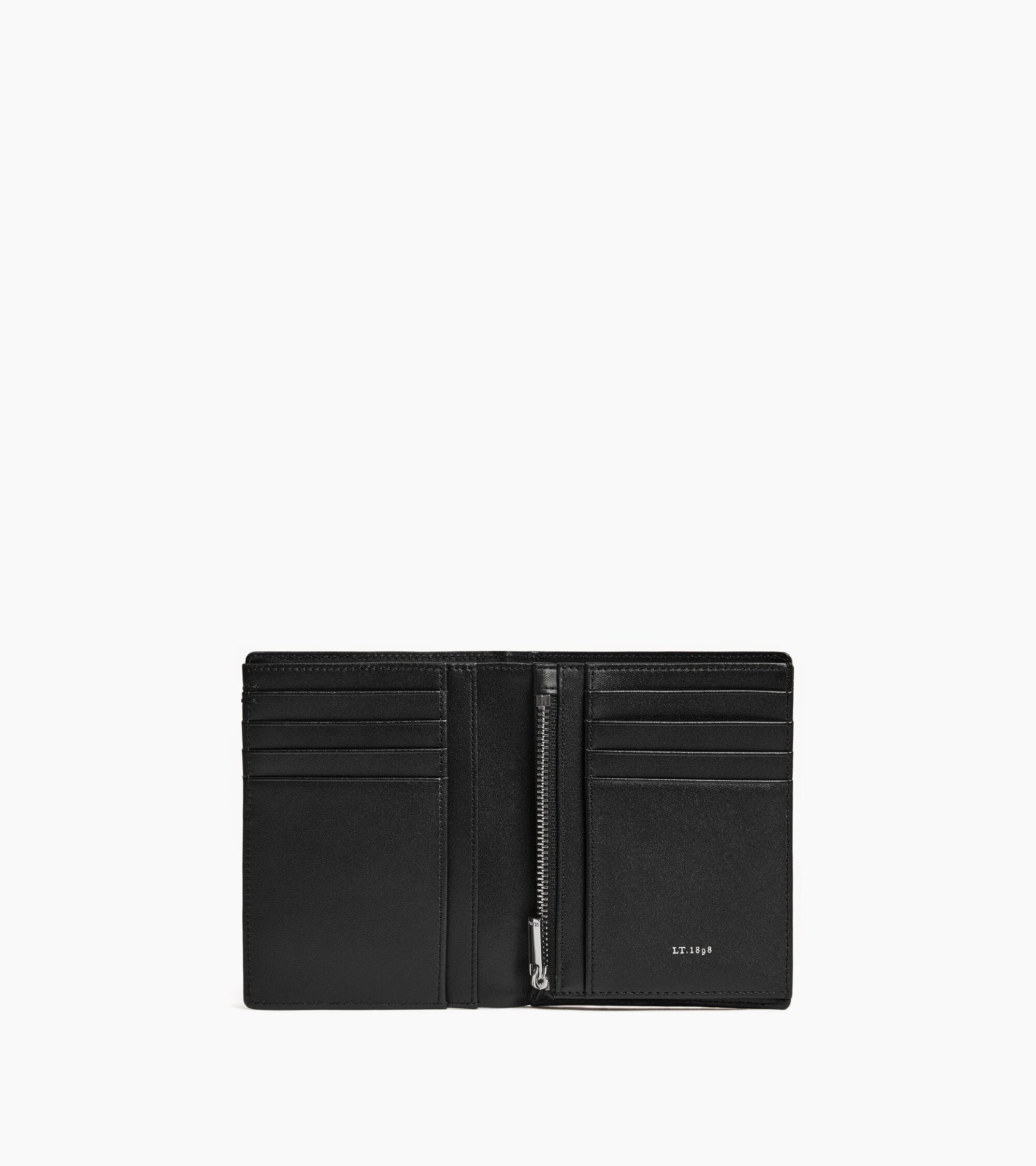 Cartera vertical con cremallera Lucien de piel con la T de la firma