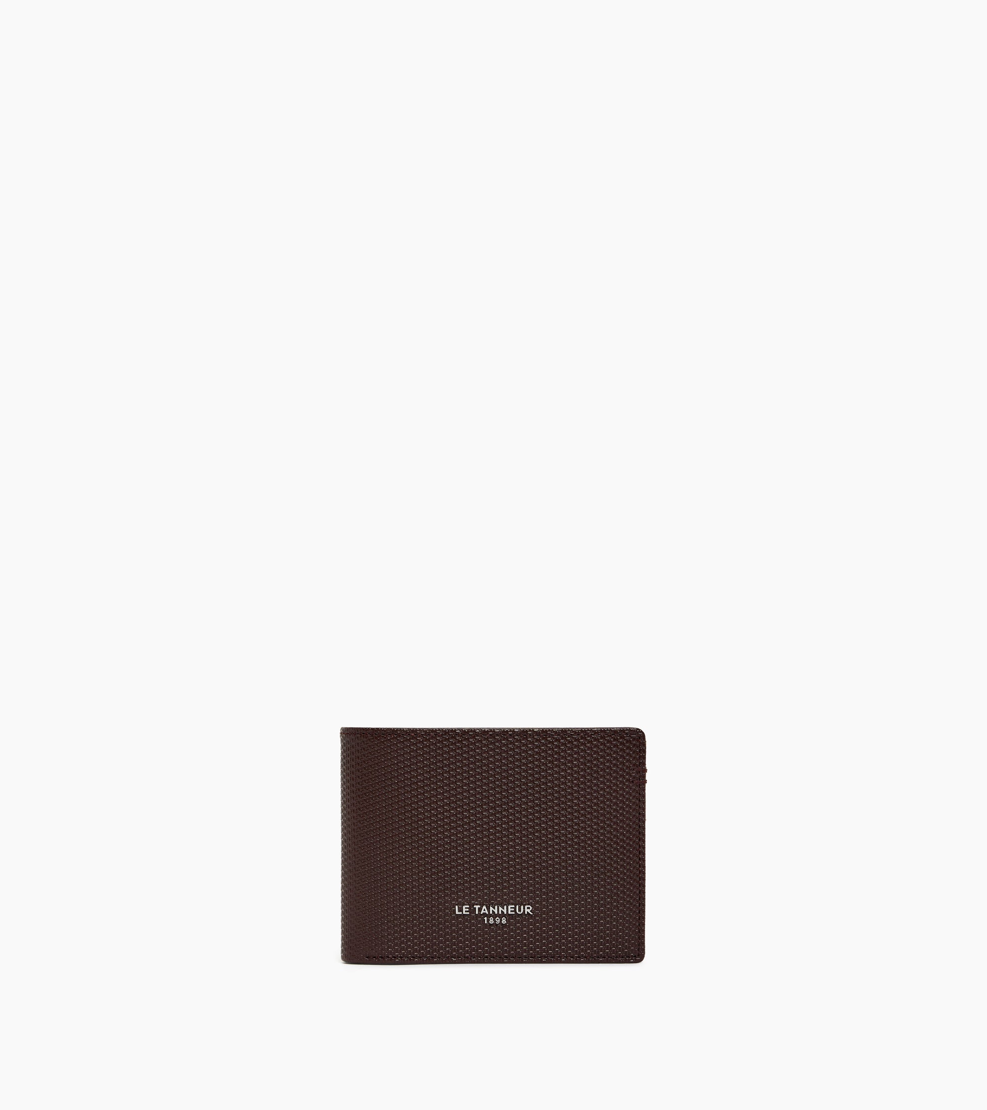 Cartera horizontal con cremallera Lucien de piel con la característica T