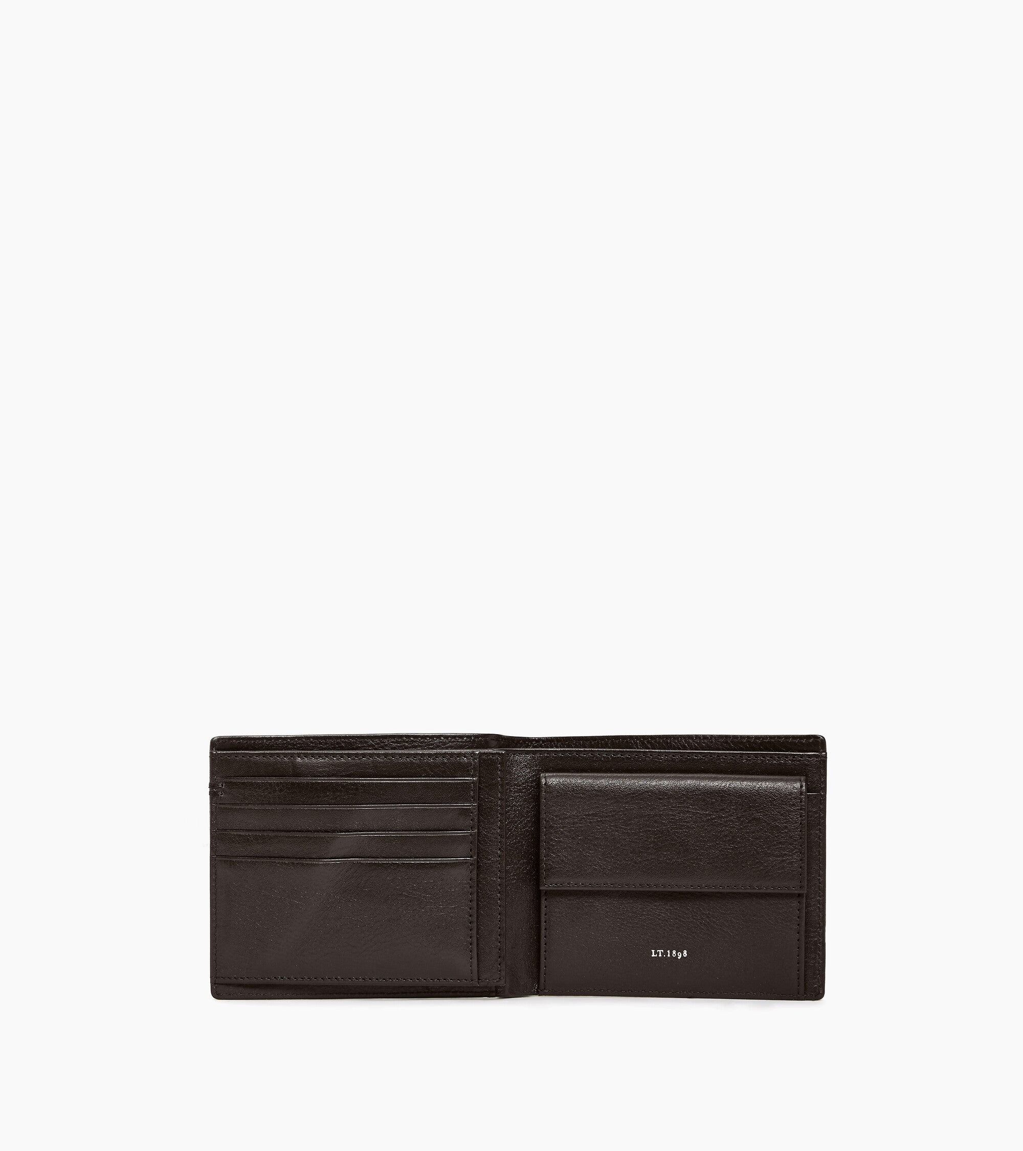 Cartera con solapa de dos secciones Lucien de piel engrasada
