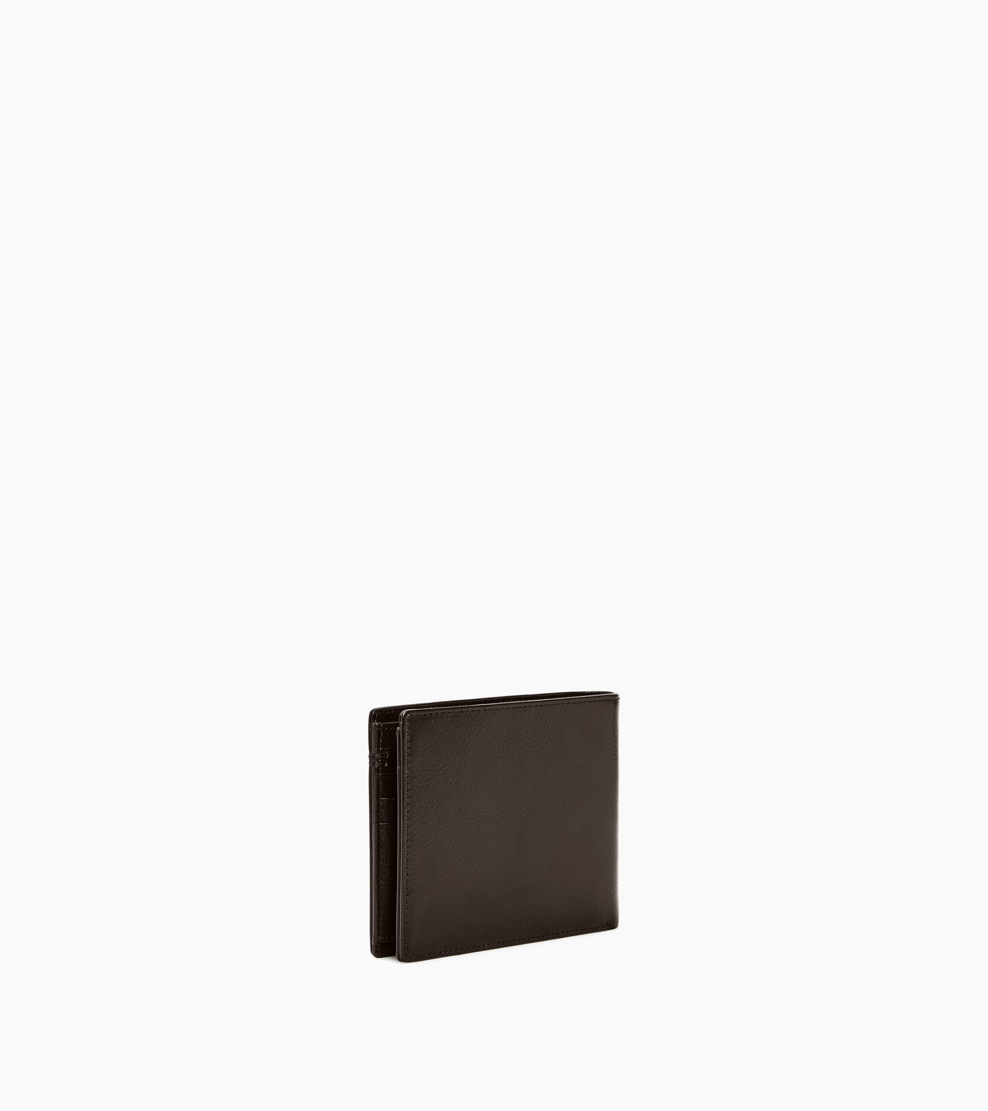 Cartera con solapa de dos secciones Lucien de piel engrasada