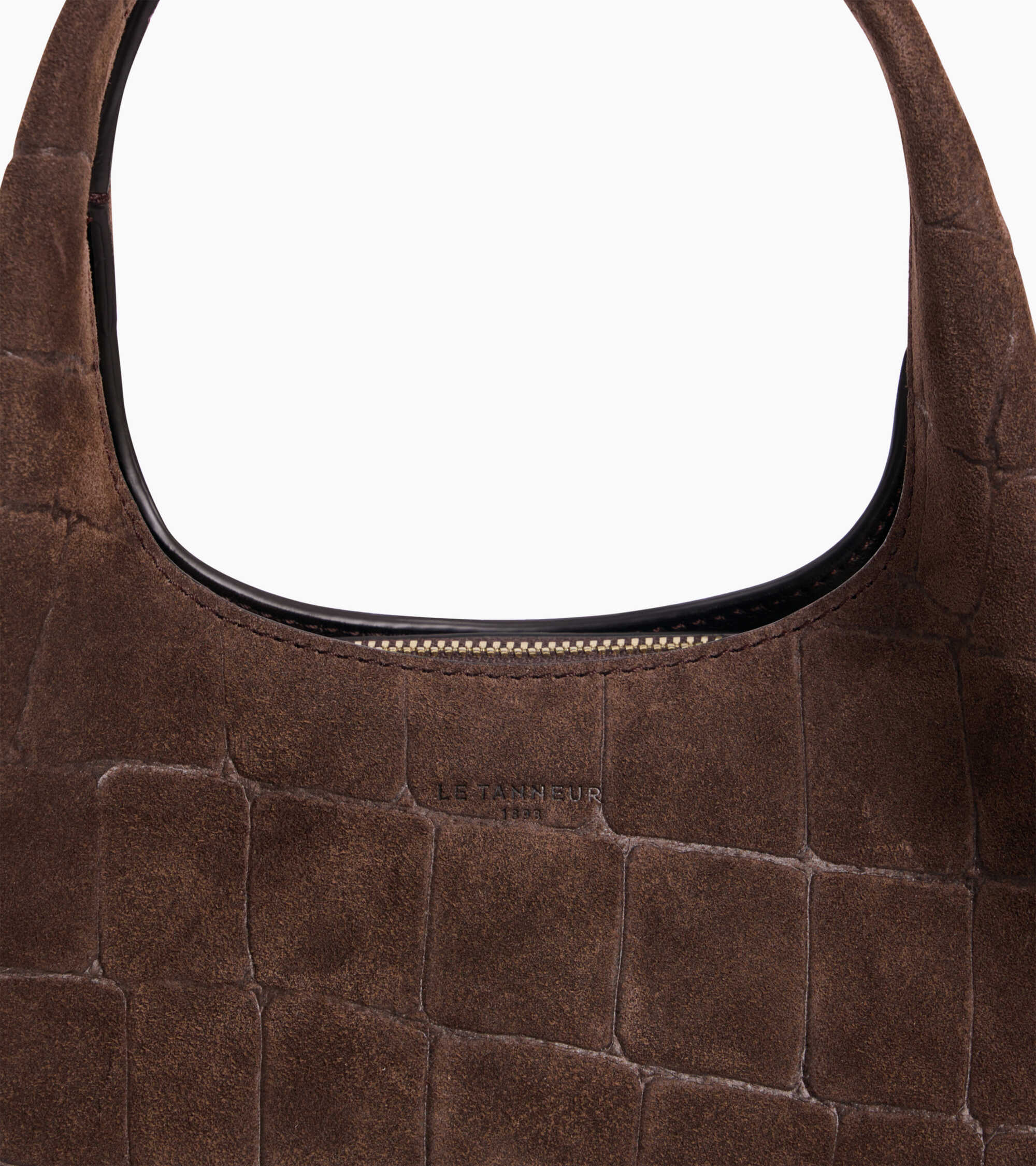 Petit sac à main Juliette en cuir refente de velours embossé crocodile