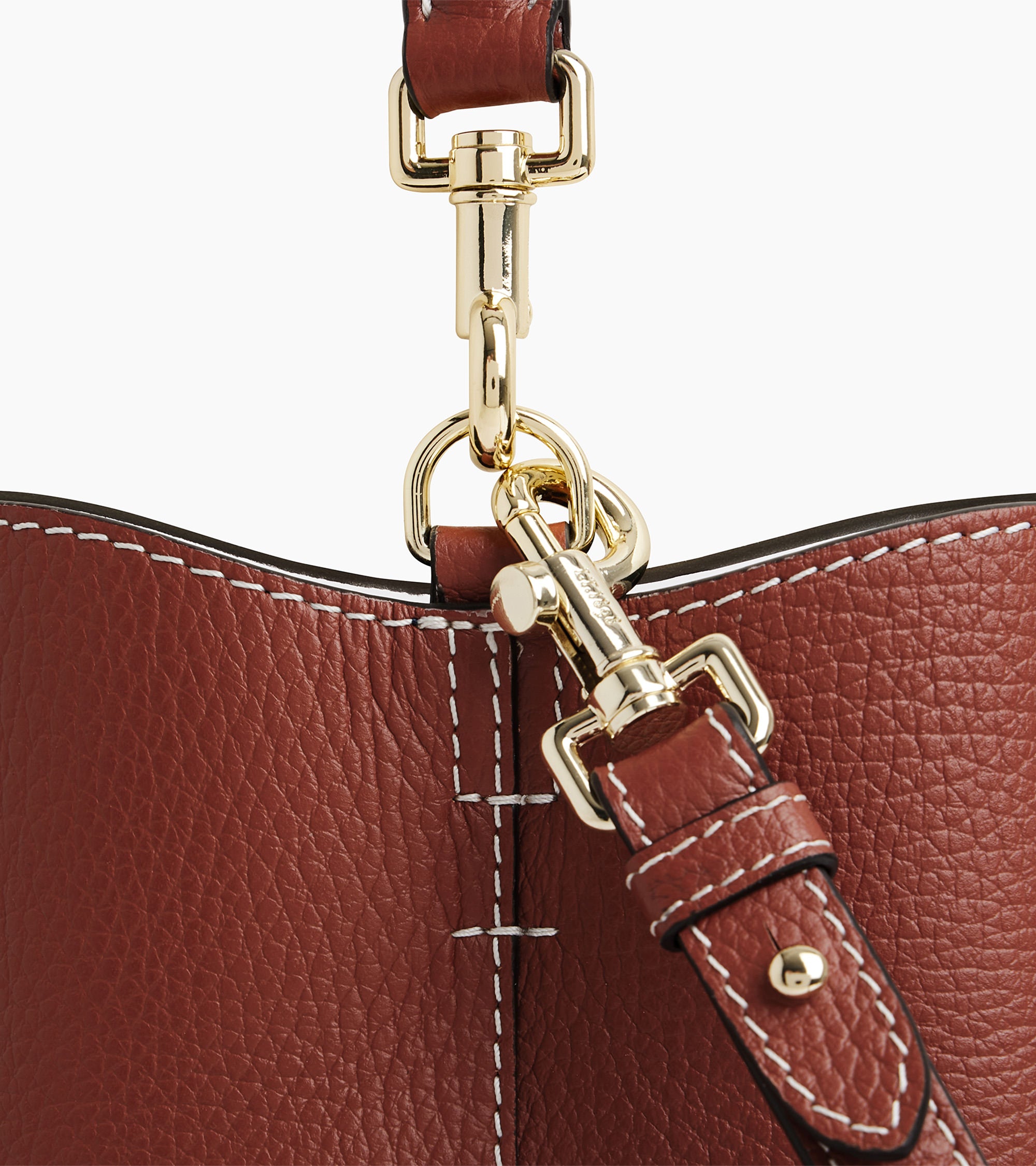 Louise bucket bag in pebbled leather