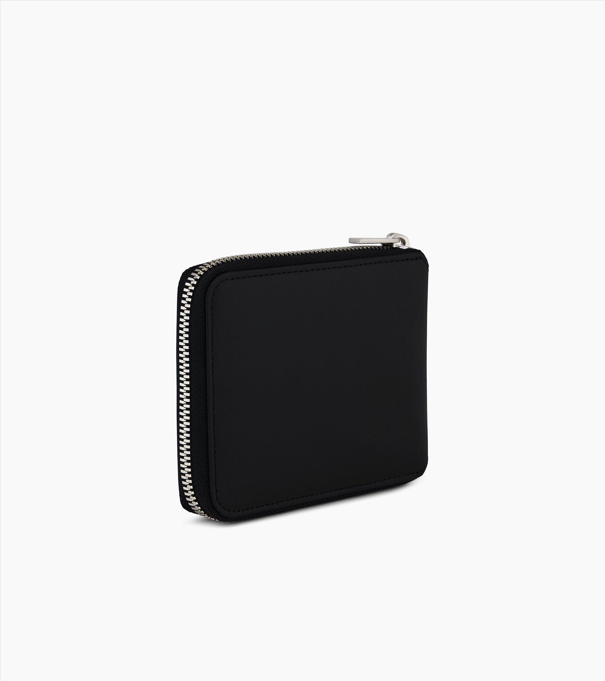 Monedero con cremallera de cuero liso