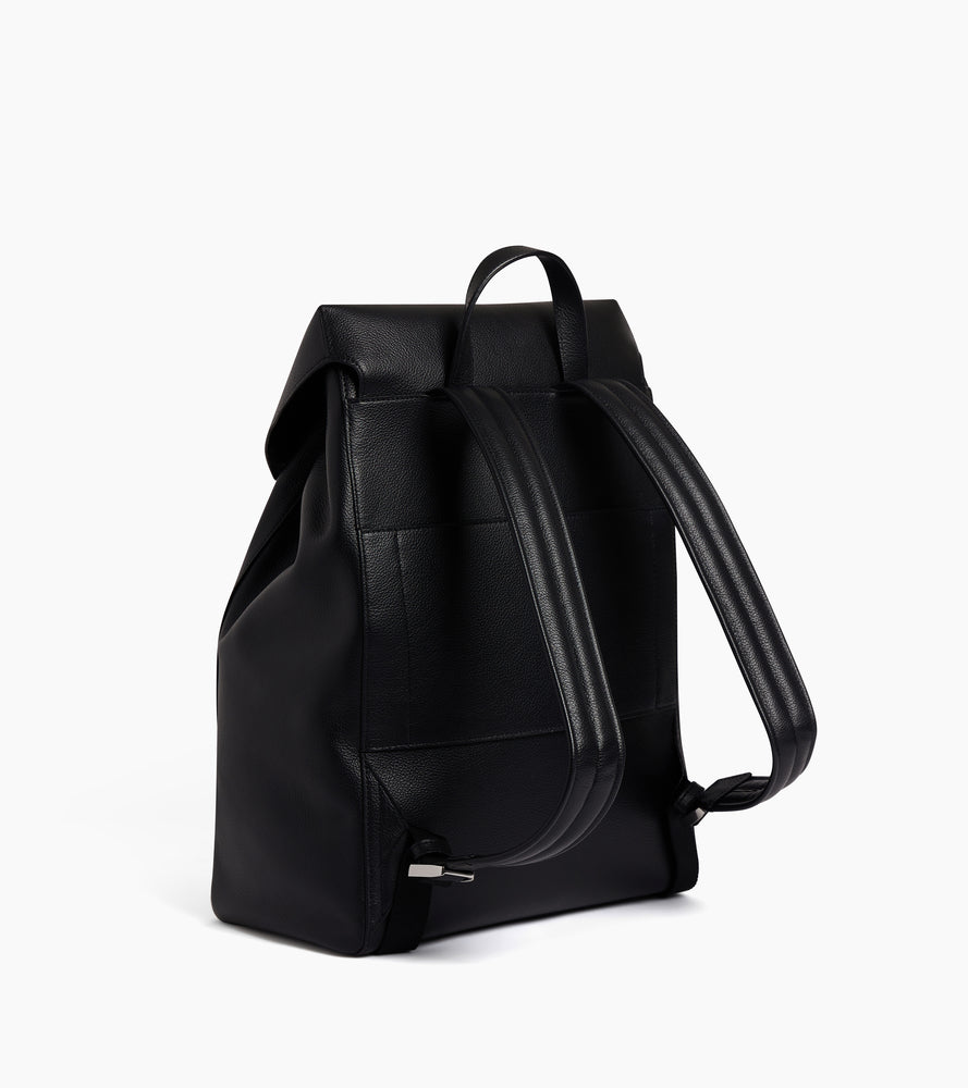 Rucksack mit Klappe Emile aus genarbtem Leder