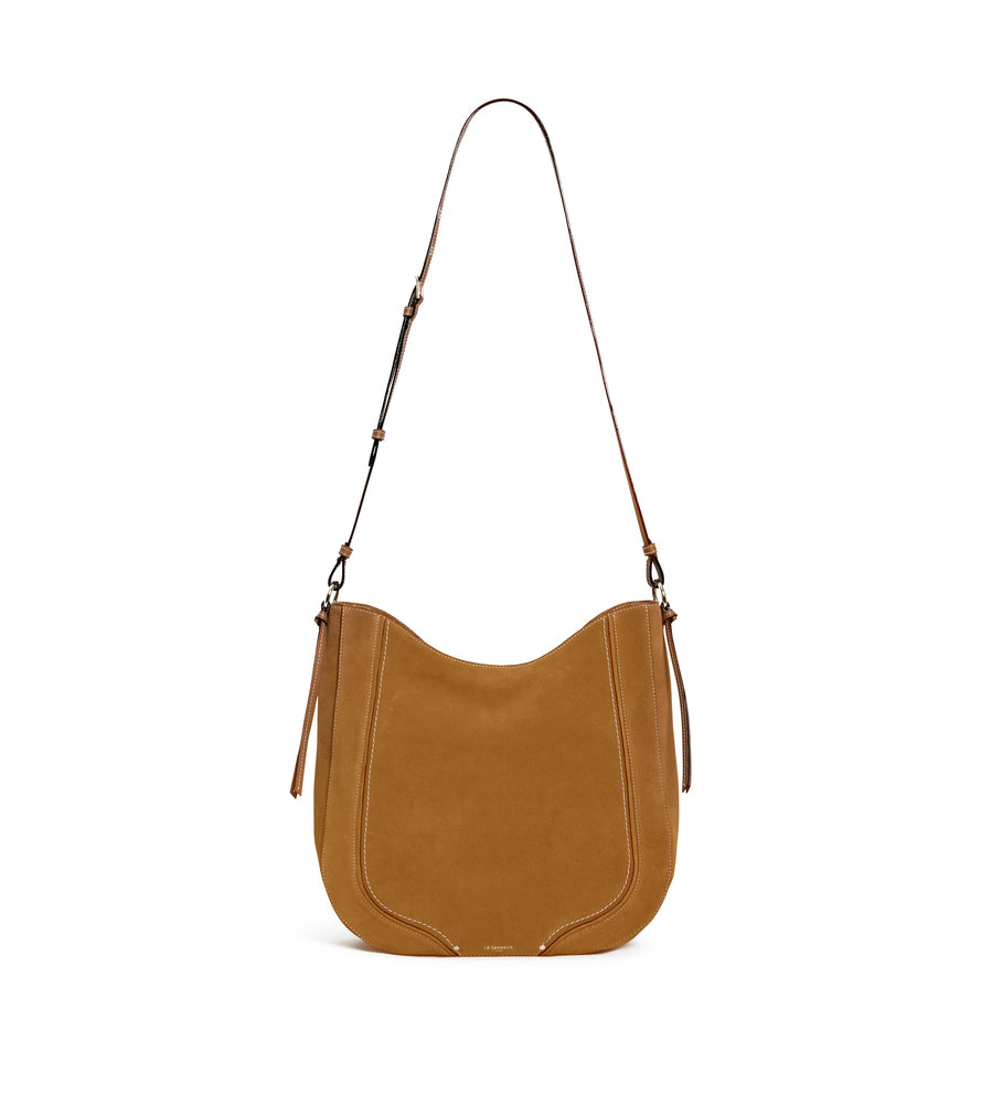 Bolso hobo mediano de piel texturizada y nobuck Ella