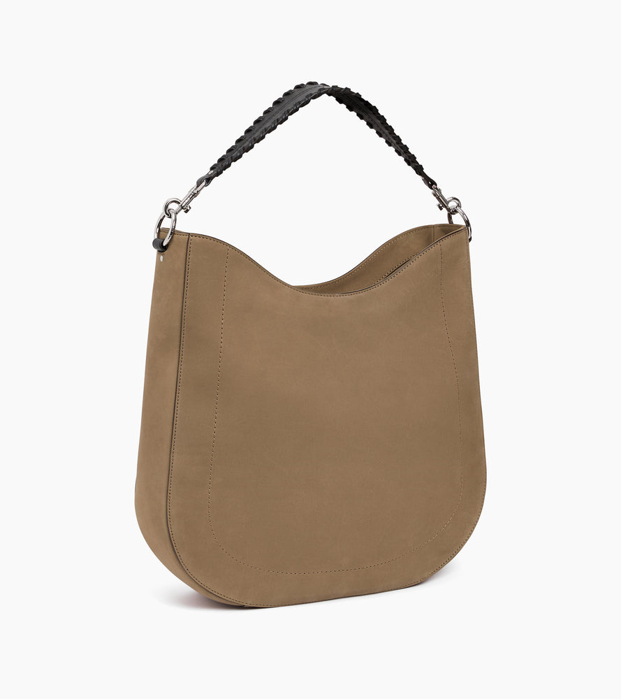 Sac hobo moyen modèle Ella en cuir lisse et nubuck
