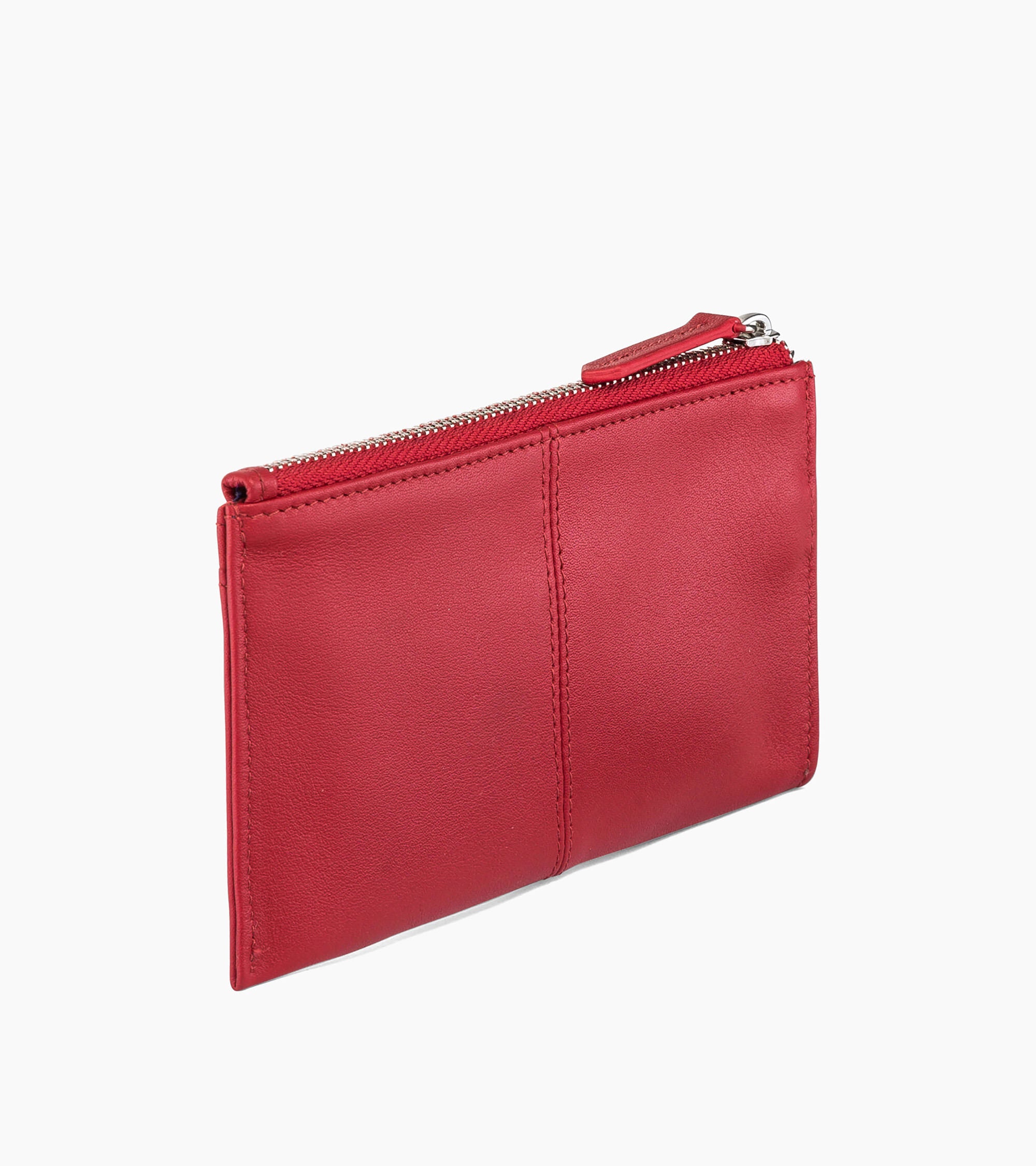 Estuche de llaves con cremallera Charlotte de piel lisa