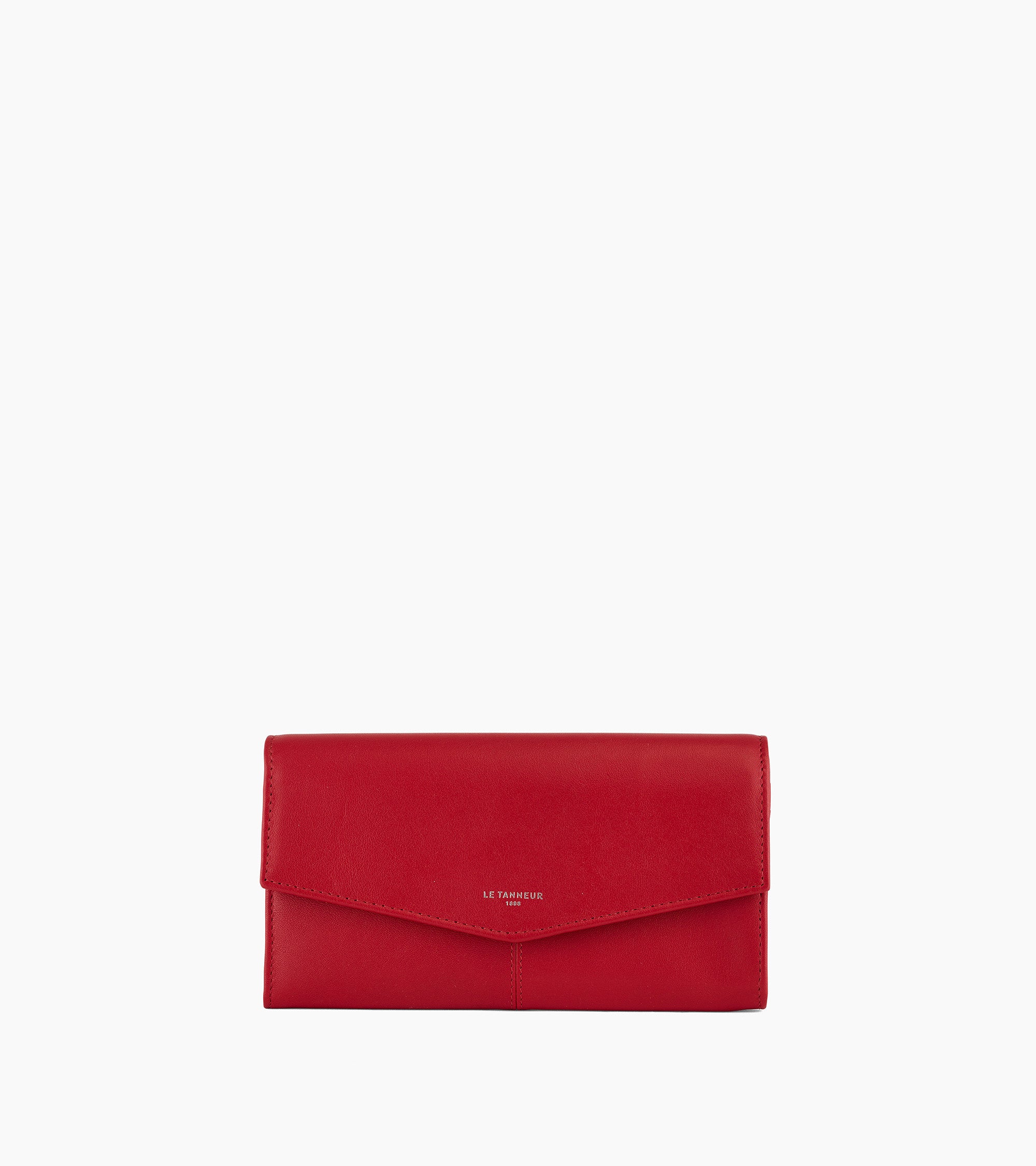 Grand portefeuille Charlotte en cuir lisse