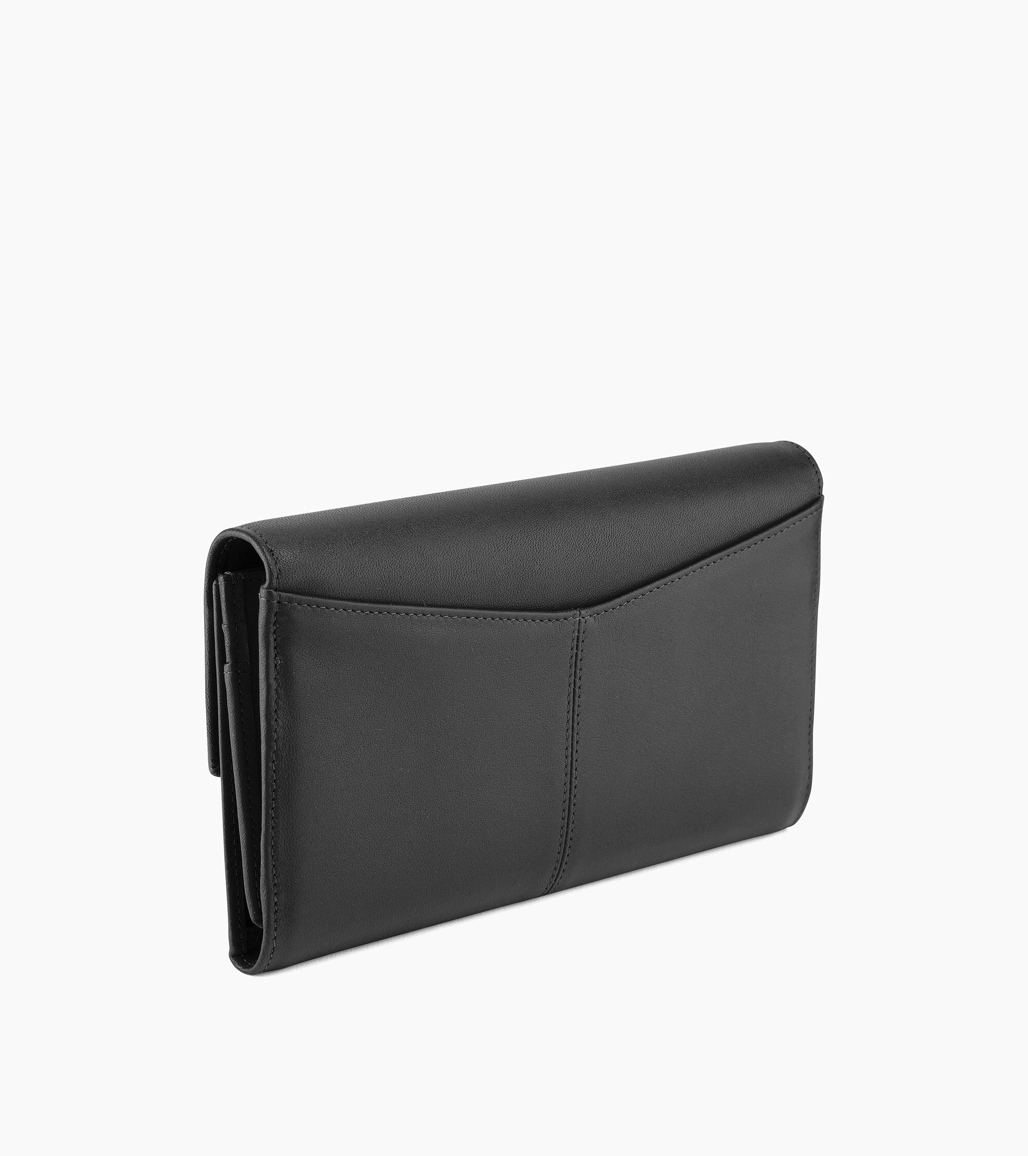 Portefeuille un volet Charlotte en cuir lisse