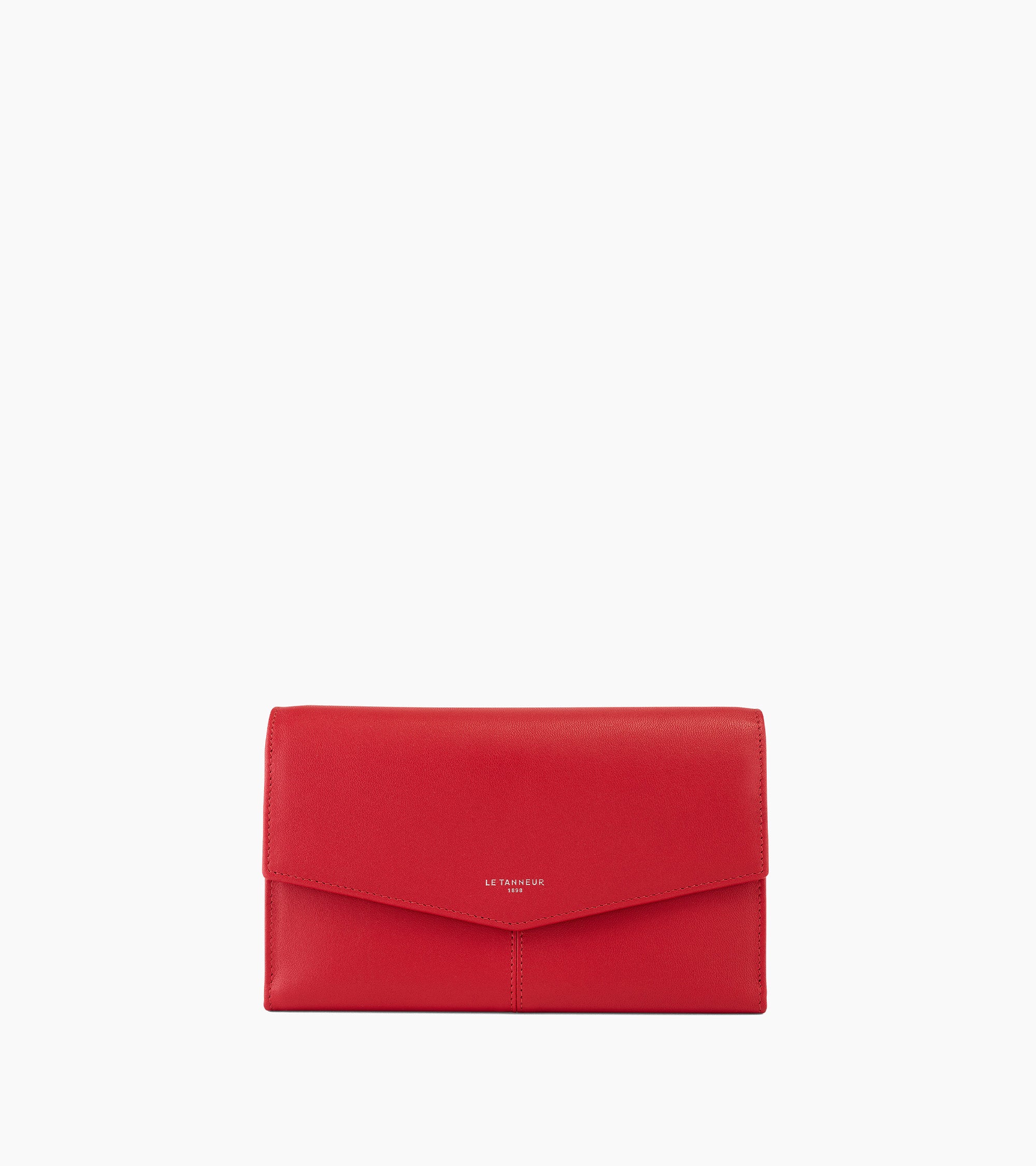 Portefeuille un volet Charlotte en cuir lisse