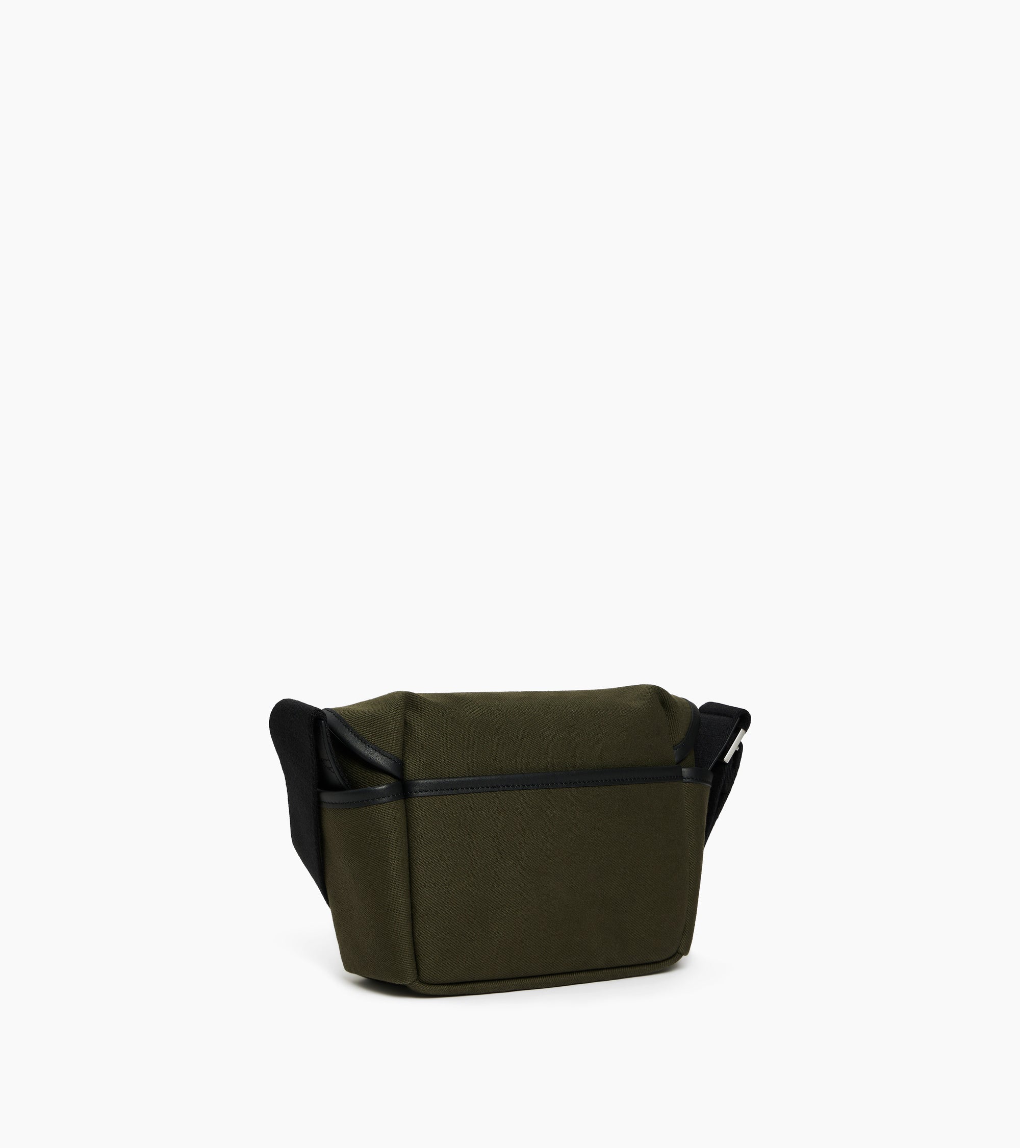 Bolso bandolera pequeño Solveig de lona de algodón y cuero liso