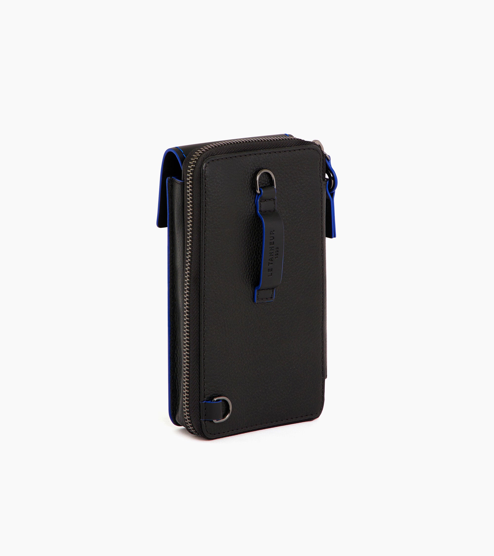 Funda para teléfono de cuello con cremallera Alexis en piel texturizada
